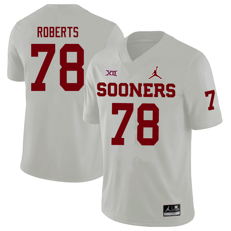 Men #78 Bryce Roberts Oklahoma Sooners Jordan Brand College Football Jerseys Sale-White - Click Image to Close
